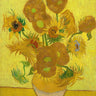 Feeling at Home Van Gogh Sunflowers floral canvas art print, vibrant sunflower painting on canvas, decorative wall art.