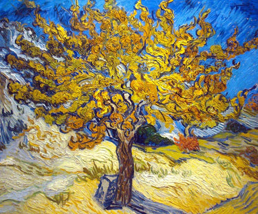Feeling at home Van Gogh landscape canvas art print featuring The Mulberry Tree by Vincent Van Gogh.