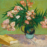 Feeling at Home floral canvas art print of Vincent van Gogh's Oleanders 1888, featuring vibrant pink and green flower details.