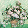 Feeling at home Van Gogh Roses 1890 floral canvas art print showing vibrant roses in a lush bouquet style.