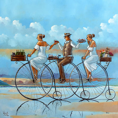 Coastal canvas art print titled Joy Ride IV by West Ronald, featuring vibrant ocean-inspired artwork for home decor.