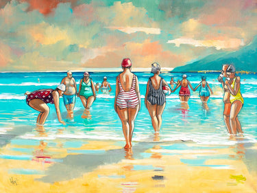 Feeling at Home Summer Memories Coastal canvas art print by West Ronald, featuring vibrant seaside scene on textured canvas.