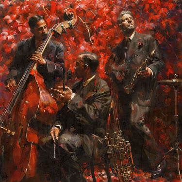 Feeling at Home Play More Jazz XI figurative canvas art print by Wiley Marta, showcasing vibrant jazz-inspired artwork.