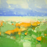 Feeling at Home floral canvas art print featuring a colorful field of flowers by Yeremyan Vahe.