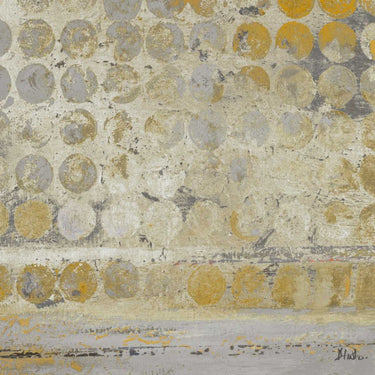 Abstract canvas art print featuring gold dots by Pinto Patricia, with a modern design for Feeling at Home decor.
