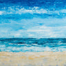 Coastal canvas art print of crashing waves by DeRice Julie, featuring vibrant ocean scenery in a Feeling at Home design.