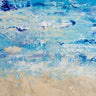 Blue crashing wave abstract canvas art print by DeRice Julie, featuring vibrant ocean wave imagery for home decor.