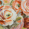 Feeling at home floral canvas art print featuring vibrant orange ranunculus flowers by Loreth Lanie.