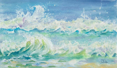 Coastal canvas art print featuring ocean waves and sandy shores by Pinto Patricia, part of Feeling at Home collection.