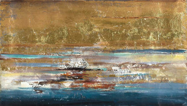 Acuazul abstract canvas art print by Pinto Patricia, featuring vibrant blue and teal brushstrokes on a textured canvas.
