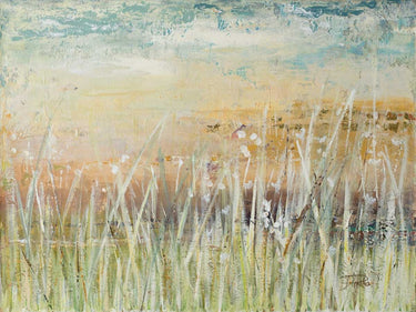 Muted grass landscape canvas art print by Feeling at Home featuring soft green tones and a serene natural scene.