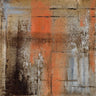 Abstract coral on silver canvas art print by Pinto Patricia, featuring vibrant colors and modern design, produced by Feeling at Home.