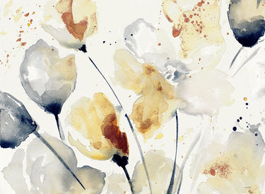 Autumn abstract floral canvas art print by Loreth Lanie, featuring warm tones and floral design, from Feeling at Home.