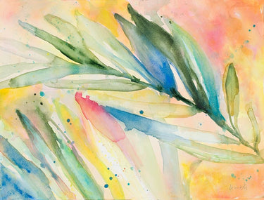 Feeling at Home Aquatic Fronds Nature canvas art print featuring vibrant aquatic plant illustrations on textured canvas.
