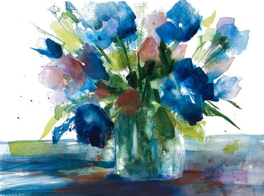 Blue Haven II floral canvas art print by Loreth Lanie, vibrant botanical design from Feeling at Home collection.