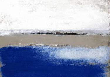 Dark Sea Dreams abstract canvas art print by Feeling at Home featuring deep blue and black ocean-inspired watercolor design.