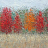 Fall shower landscape canvas art print by Feeling at Home featuring a cozy autumn scene with vibrant leaves and calming colors.
