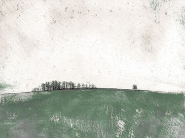 Distant Trees Landscape canvas art print by Feeling at Home, featuring a serene forest scene with tall trees and soft natural colors.