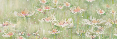 Meadow floral canvas art print by Diannart featuring vibrant spring flowers and lush greenery in a natural scene.