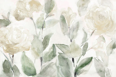Hello Spring floral canvas art print by Loreth Lanie, featuring colorful spring flowers on a textured canvas.