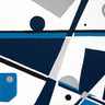 Feeling at Home Geom Blue Abstract Canvas art print by Grace Ajoya, vibrant blue and geometric design on canvas.