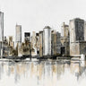 Evening New York City view travel canvas art print by Lorenzo Collective, featuring a city skyline scene.