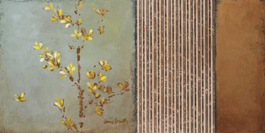 Sun-Kissed Branches II decorative canvas art print by Loreth Lanie featuring golden-hued branches on a neutral background.