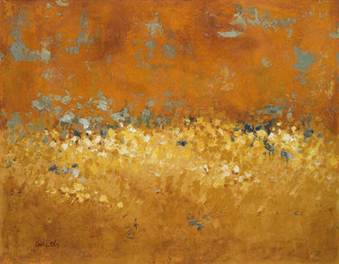 Abstract floral art print titled Flower Fields I by Loreth Lanie, featuring vibrant colors on canvas.