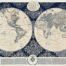 Blue world map canvas art print by Feeling at Home featuring detailed Medley Elizabeth design for wall decor.