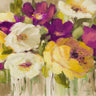 Feeling at Home floral canvas art print titled "Deep in Purple I" by Loreth Lanie, featuring vibrant purple floral design.