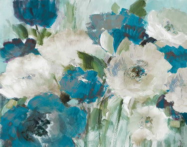 Indigo Power I floral canvas art print by Loreth Lanie, featuring vibrant botanical design on high-quality canvas.