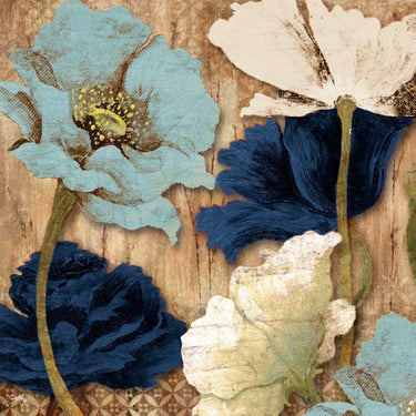 Blue Joyful Poppies II floral canvas art print by Medley Elizabeth, featuring vibrant poppies on a calming blue background.