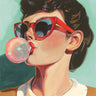 Art Print on canvas Retro Bubblegum Girl Teal by Birch Kate Jarvik Fashion Post-Impressionism artwork