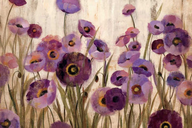 Art Print on canvas Pink and Purple Flowers by Vassileva Silvia Floral Post-Impressionism artwork