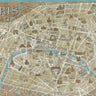 Blue travel map art print of Paris monuments by Feeling at Home, on canvas, featuring iconic Paris landmarks in a stylish design.