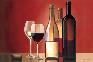 Art Print on canvas Wine Trio by Fabiano Marco Kitchen Post-Impressionism artwork