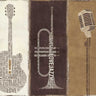 Neutral panel music canvas art print by Mullan Michael, featuring abstract musical design on a neutral-toned background.