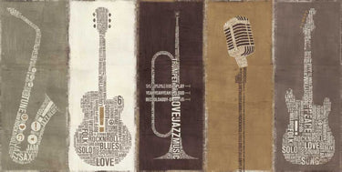 Canvas Art Print Type Band Neutral Panel Music-Dance subject by Mullan Michael Fine Art Print quality