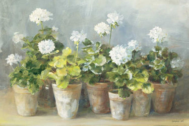 Art Print on canvas White Geraniums by Nai Danhui Floral Post-Impressionism artwork