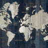 Art Print on canvas Old World Map Blue by Wild Apple Portfolio Coastal Renaissance artwork