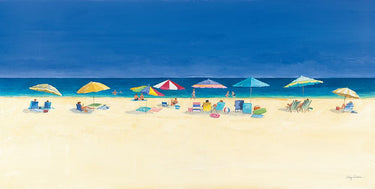 Art Print on canvas Day at the Beach by Tillmon Avery Coastal Post-Impressionism artwork