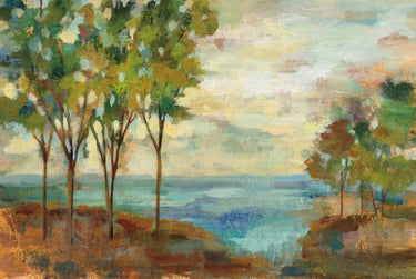 Art Print on canvas View of the Lake by Vassileva Silvia Coastal Post-Impressionism artwork
