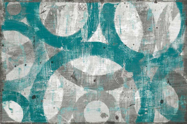 Art Print on canvas Industrial I Teal by Mullan Michael Abstract Post-Impressionism artwork