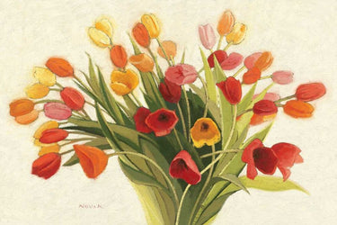 Art Print on canvas Spring Tulips by Novak Shirley Floral Post-Impressionism artwork