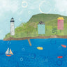 Art Print on canvas Coastal Harbor I by Prahl Courtney Coastal Post-Impressionism artwork