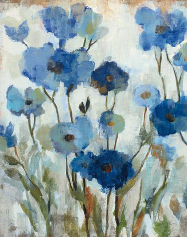 Art Print on canvas Abstracted Floral in Blue II by Vassileva Silvia Abstract Post-Impressionism artwork