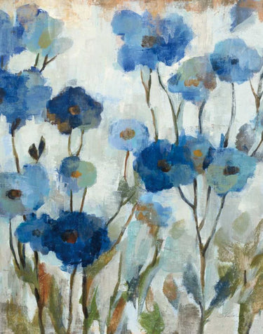 Art Print on canvas Abstracted Floral in Blue III by Vassileva Silvia Abstract Post-Impressionism artwork