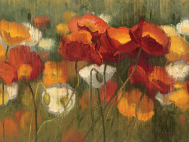 Art Print on canvas The Power of Red II by Novak Shirley Floral Renaissance artwork
