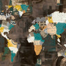 Art Print on canvas Golden World on Brown by Prahl Courtney Abstract Impressionism artwork