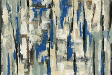Art Print on canvas Spring Stripes Blue by Vassileva Silvia Abstract Rococo artwork